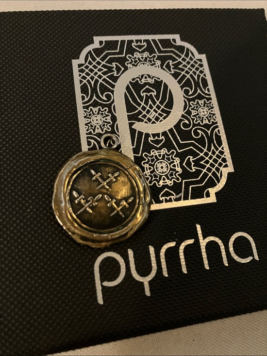 Pyrrha Jewelry - Pyrrha bronze talisman crossed swords stag wax seal
